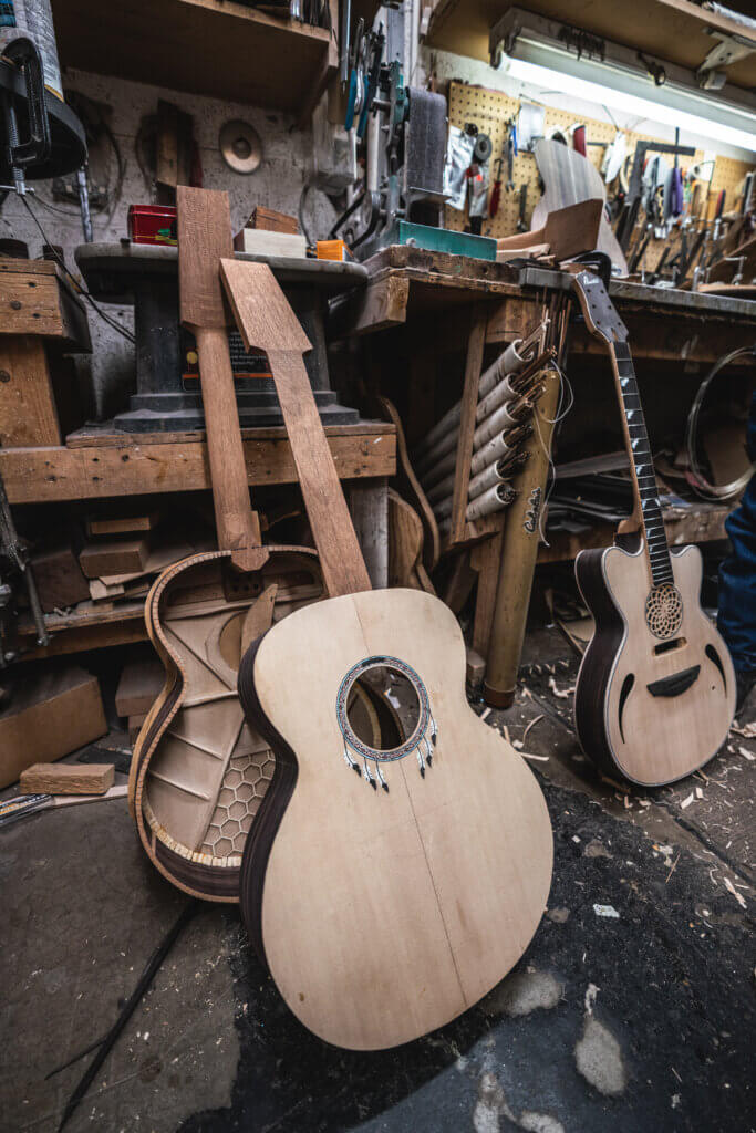 Pimentel Unfinished Guitars, Photo Credit: Dirt Road Travels